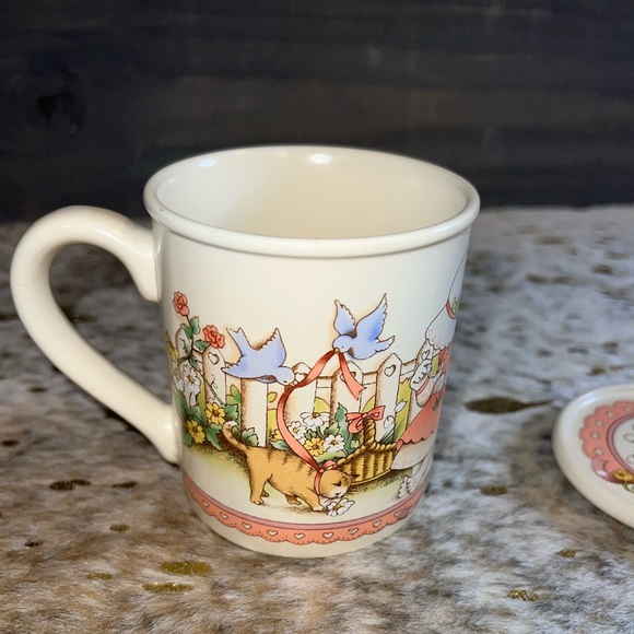 Country Kids 1990 Collectible Coffee Mug- Be my Valentine open see adorable pics - Picture 11 of 16
